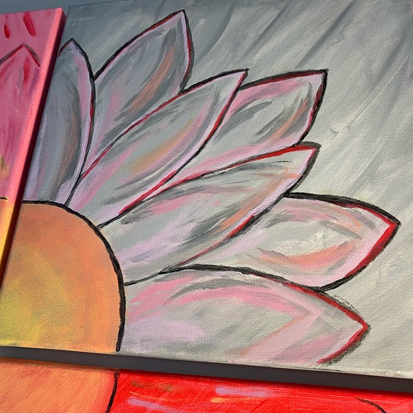 Handmade flower canvas painting! - Picture 5 of 7